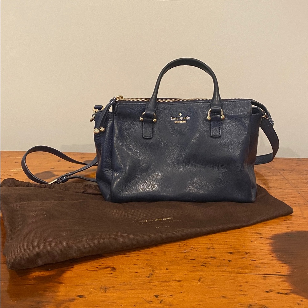 Kate Spade Lombard Street Bradie Satchel in dark blue French navy